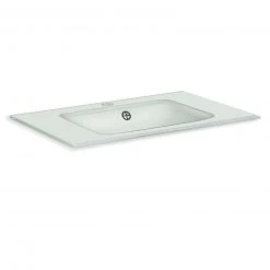 Glaswaschtisch - weiß - 75 cm breit