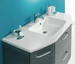 Mineralmarmortisch - weiß - 112 cm breit