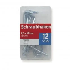 Schraubhaken - verzinkt - 12 Stück