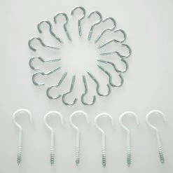 Schraubhaken - weiß und verzinkt - 22 Stück