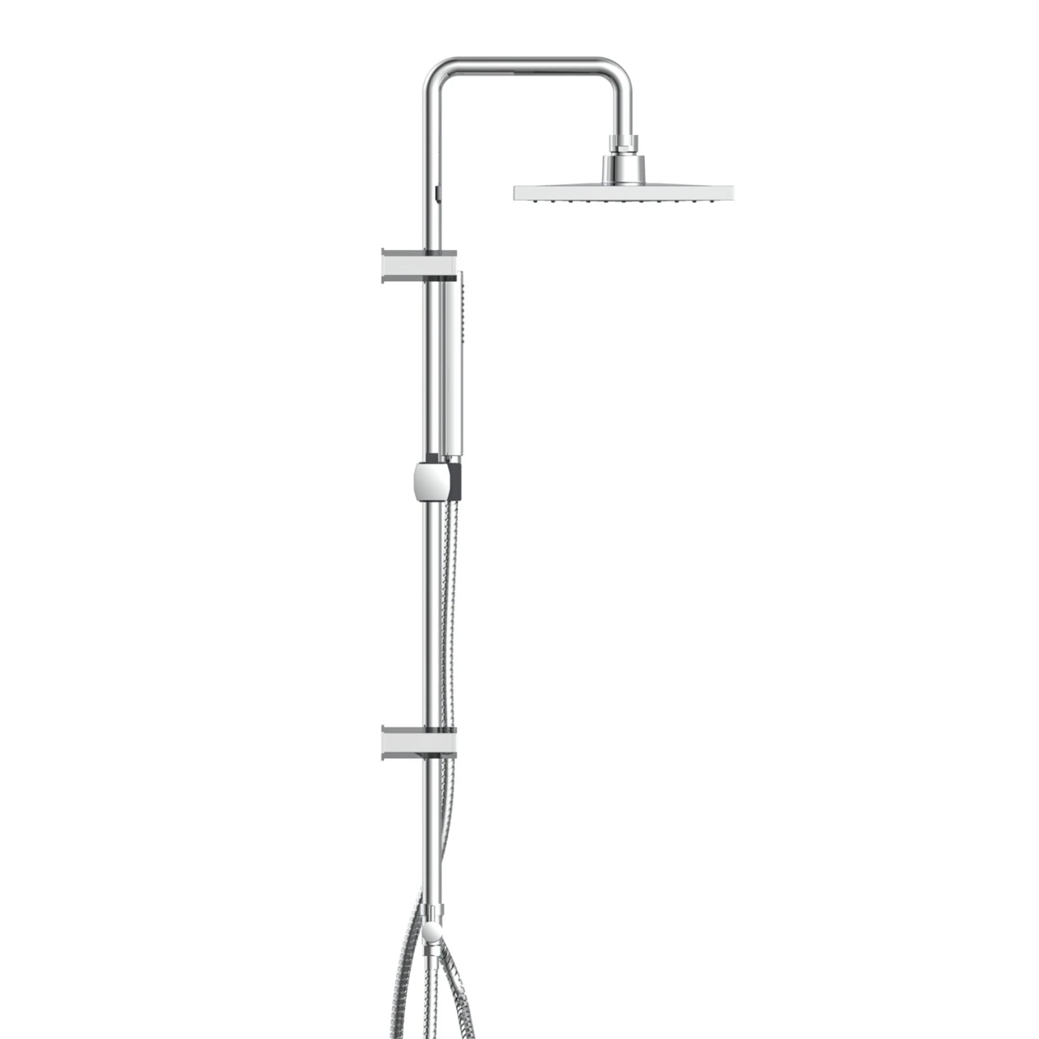 Duschbrause-Set - chrom - eckig - 99 cm 2 Duschbrause-Set - chrom - eckig - 99 cm – Bild 2