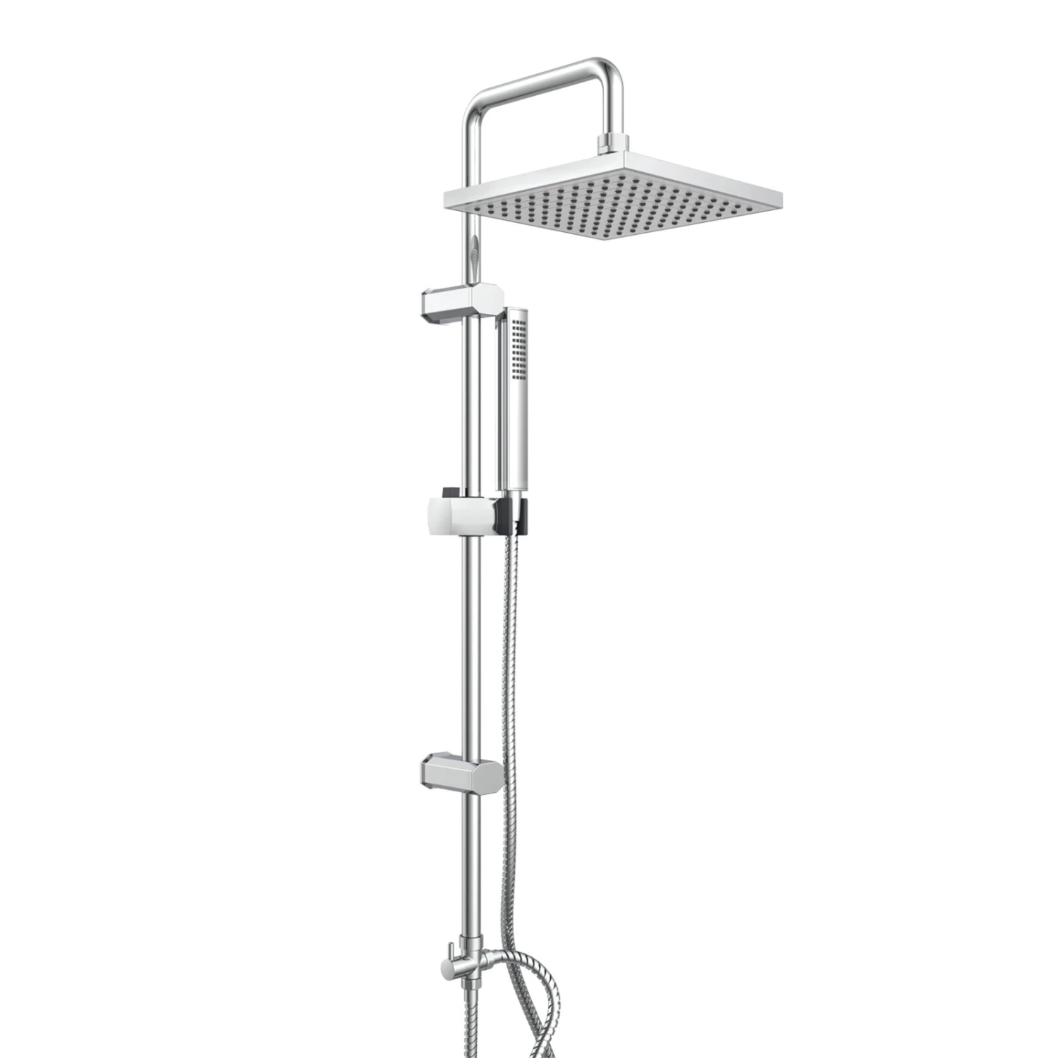 Duschbrause-Set - chrom - eckig - 99 cm 1 Duschbrause-Set - chrom - eckig - 99 cm