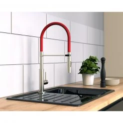 Küchenarmatur - silber - Hochdruck - mit Soft Touch-Schläuchen -Baumarkt Verkaufsgeschäft 1059027100 06 1600Wx1600H