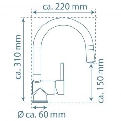 LED-Küchenarmatur - silber - Hochdruck - mit Farbwechsel -Baumarkt Verkaufsgeschäft 1059027200 08 1600Wx1600H
