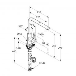 Küchenarmatur FINO - chrom-fango - Hochdruck -Baumarkt Verkaufsgeschäft 1275001300 03 1600Wx1600H