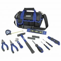 30-teiliges Brüder Mannesmann Werkzeug-Set - blau-schwarz