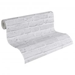 Vliestapete BRICK - Stein grau - 10 Meter