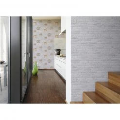 Vliestapete BRICK - Stein grau - 10 Meter -Baumarkt Verkaufsgeschäft 2002001001 05 1600Wx1600H