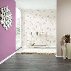 Vliestapete HAPPY SPRING - violett - 10 Meter -Baumarkt Verkaufsgeschäft 2002001402 03 1600Wx1600H