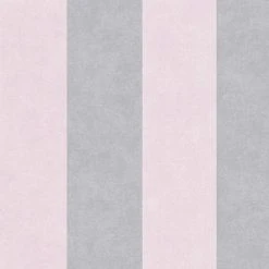Vliestapete - grau-rose - Streifen - 10 Meter