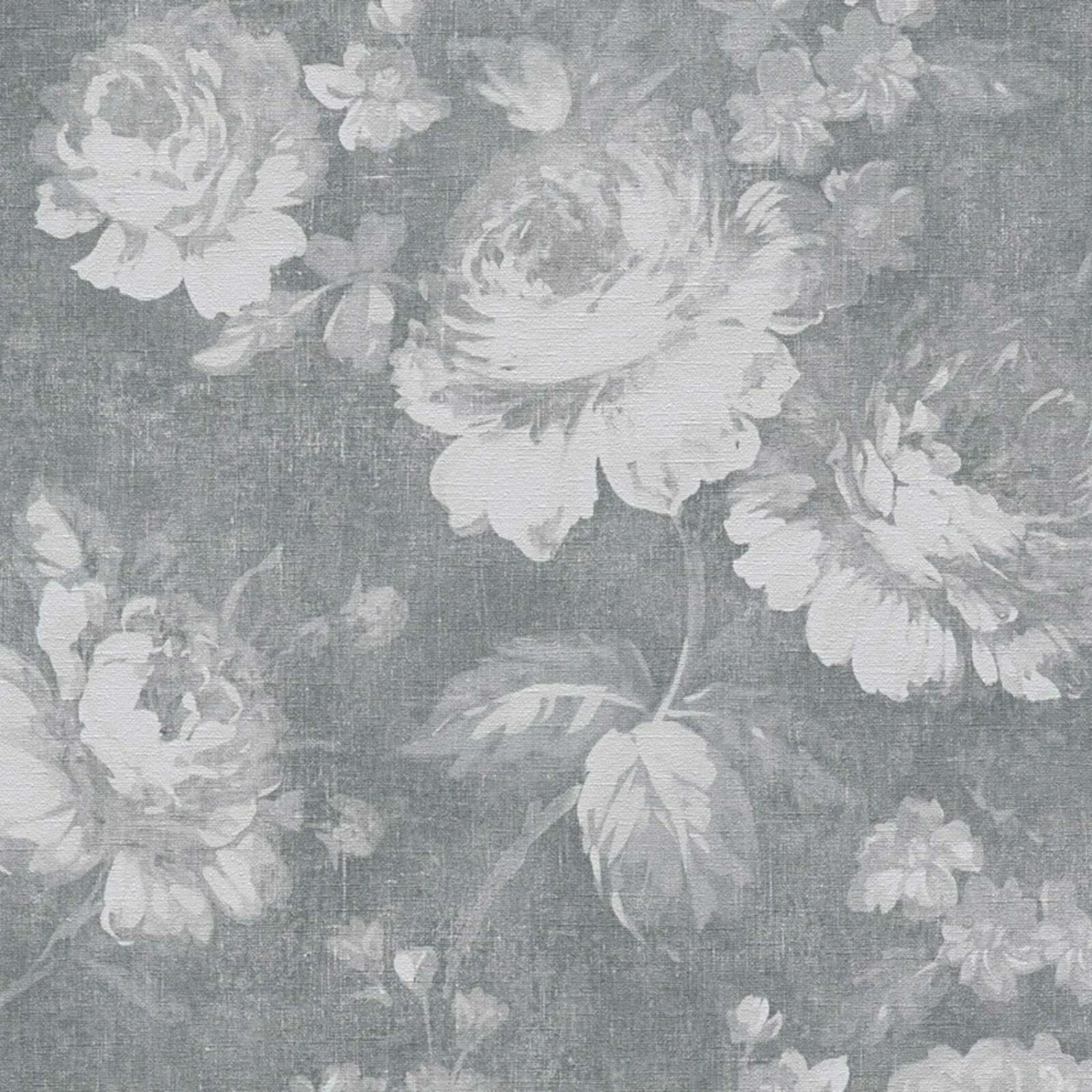 Vliestapete - Blumen - grau-weiß - 10 Meter 1 Vliestapete - Blumen - grau-weiß - 10 Meter