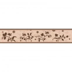 Vinyl-Borte ONLY BORDERS 7 - braun - Blumen - 13 cm
