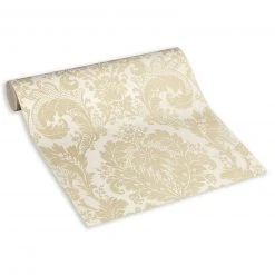 Vinyltapete KINGSTON - beige-weiß metallic - 10 Meter 5 Vinyltapete KINGSTON - beige-weiß metallic - 10 Meter -Baumarkt Verkaufsgeschäft 2002002800 03 1600Wx1600H