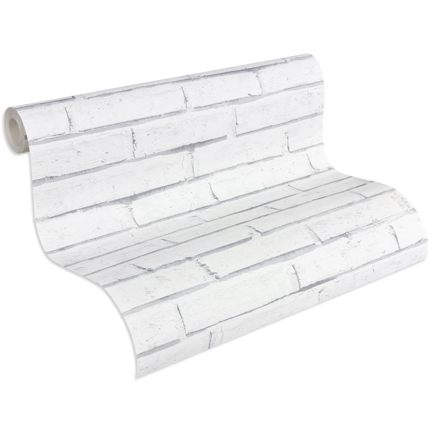 Papiertapete - Stein - weiß - 10 Meter 2 Papiertapete - Stein - weiß - 10 Meter – Bild 2