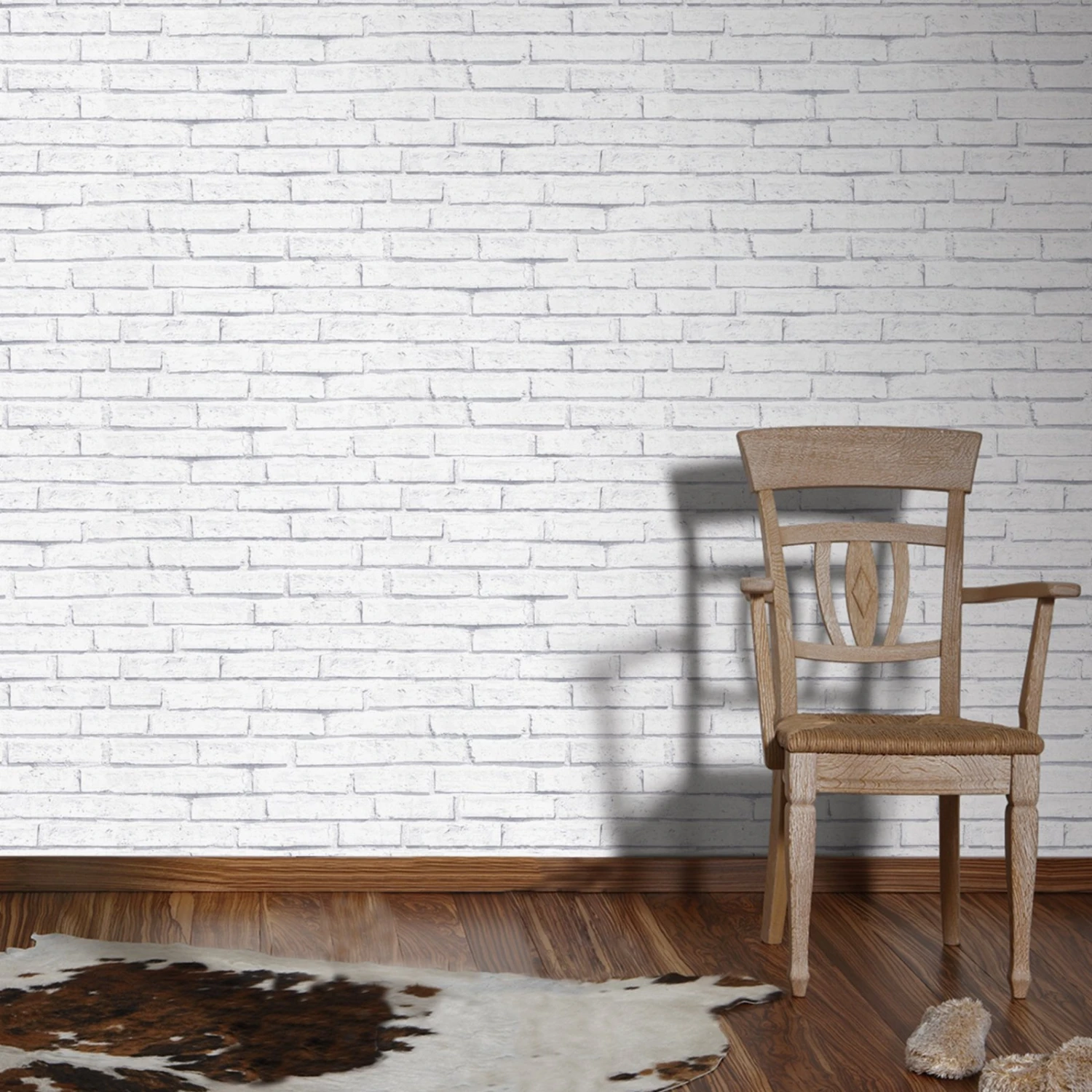 Papiertapete - Stein - weiß - 10 Meter 3 Papiertapete - Stein - weiß - 10 Meter – Bild 3