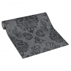 Vliestapete MEMORY 3 - schwarz- grau metallic - 10 Meter -Baumarkt Verkaufsgeschäft 2002005800 04 1600Wx1600H