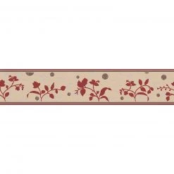 Vinyl-Borte ONLY BORDERS 8 - bordeaux - Blumen - 13 cm