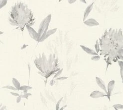 Vliestapete Designdschungel by Laura N.- grau metallic-weiß - 10 Meter