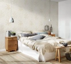 Vliestapete Designdschungel by Laura N.- beige metallic-grau - 10 Meter -Baumarkt Verkaufsgeschäft 2002007100 03 1600Wx1600H