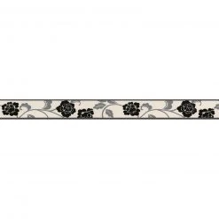 Vinyl-Borte ONLY BORDERS 7 - schwarz - Blumen - 5 cm