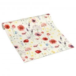 Papiertapete - Blumenwiese - bunt - 10 Meter