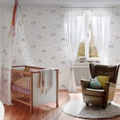 Papiertapete - Einhorn - weiß-rosa - 10 Meter -Baumarkt Verkaufsgeschäft 2002040000 03 1600Wx1600H