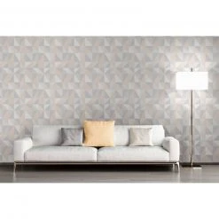 Vinyltapete BJÖRN - creme-grau-rosa - 10 Meter -Baumarkt Verkaufsgeschäft 2002040602 03 1600Wx1600H