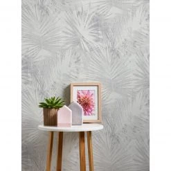 Vliestapete - floral - weiß-grau - 10 Meter -Baumarkt Verkaufsgeschäft 2002041500 04 1600Wx1600H