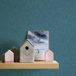 Vinyltapete Emotion Graphic - blau-gold - 10,05 Meter -Baumarkt Verkaufsgeschäft 2002051000 06 1600Wx1600H