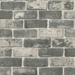 Papiertapete - dunkelgrau - Stein - 10 Meter