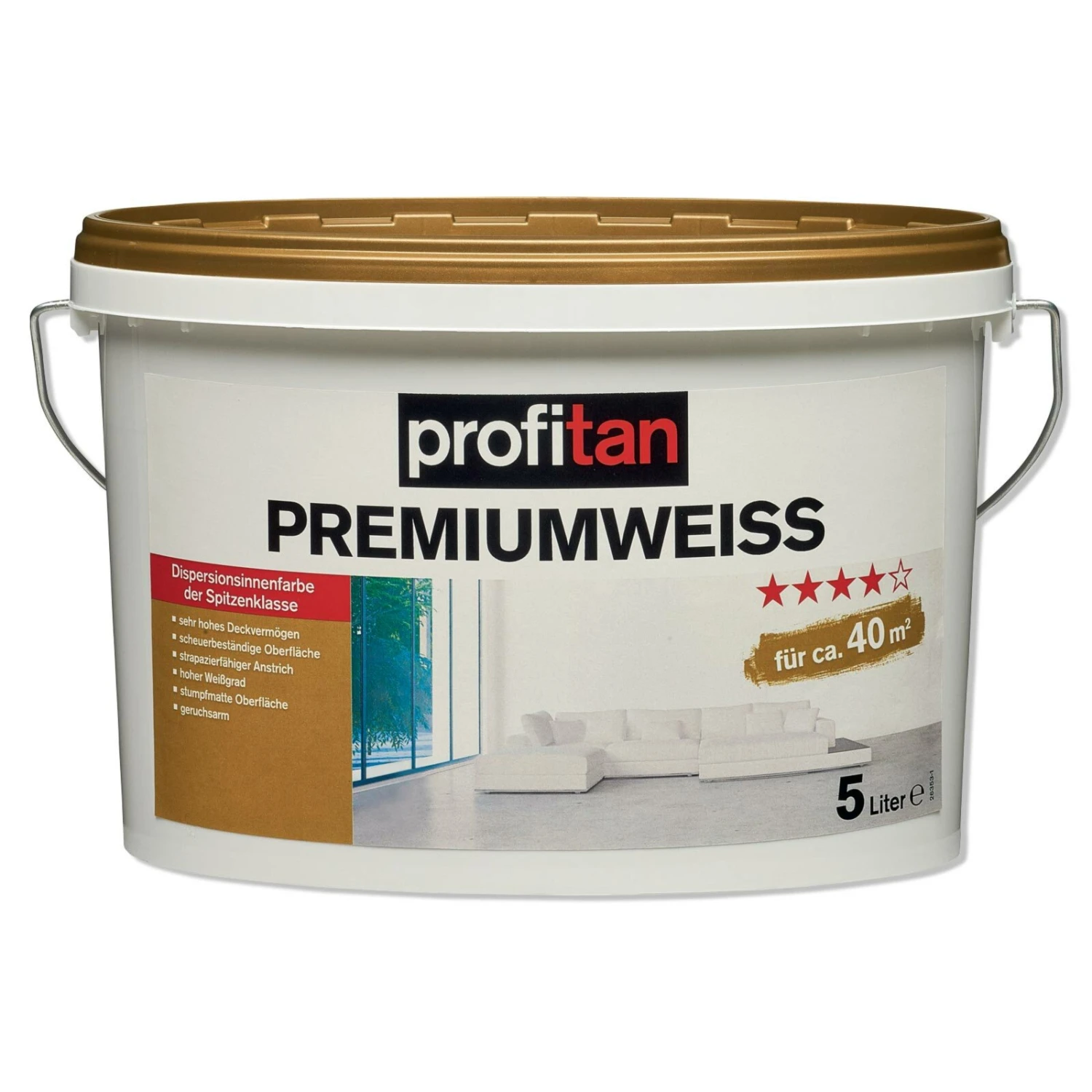 profitan Premiumweiß Wand- und Deckenfarbe - 5 Liter 1 profitan Premiumweiß Wand- und Deckenfarbe - 5 Liter