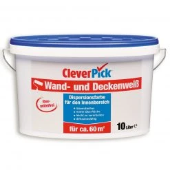 CleverPick Wand-und Deckenweiß - Innenfarbe - 10 Liter