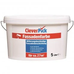 CleverPick Fassadenfarbe - weiß - 5 Liter