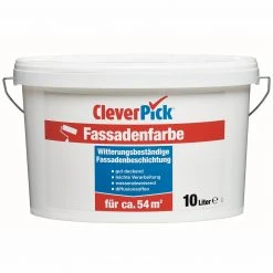 CleverPick Fassadenfarbe - weiß - 10 Liter