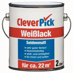 CleverPick Weißlack - seidenmatt - 2 Liter
