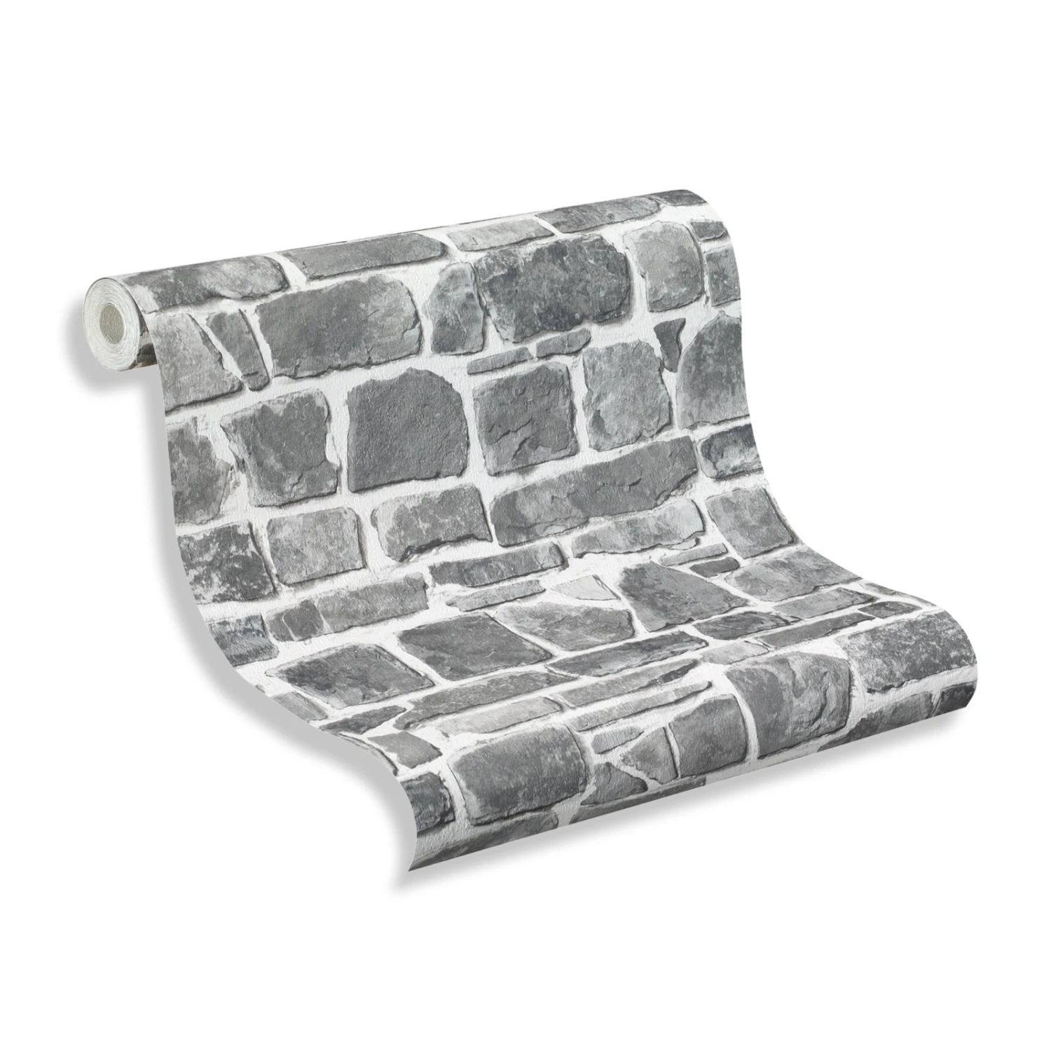 Tapete Papier - grau - Steinoptik 2 Tapete Papier - grau - Steinoptik – Bild 2