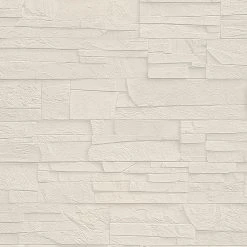 Vliestapete - weiß - Steinwand - 10 Meter