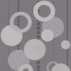 Tapete Vlies - grau - Kreise
