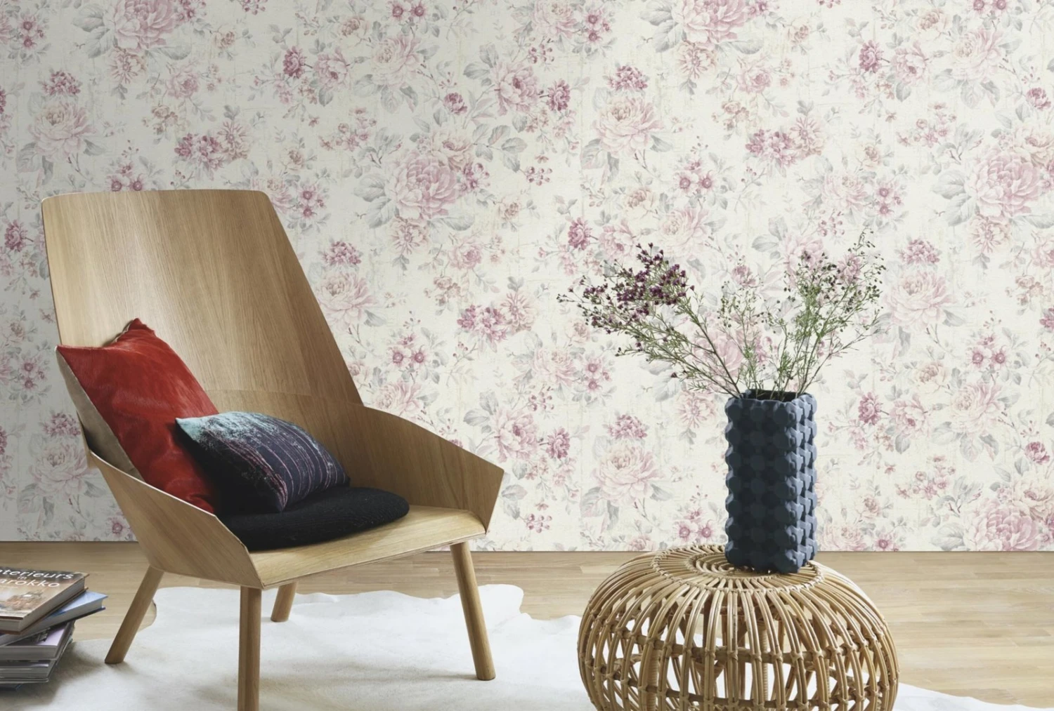 Vliestapete SOUVENIR - rosa-creme - Rosen - 10 Meter 3 Vliestapete SOUVENIR - rosa-creme - Rosen - 10 Meter – Bild 3