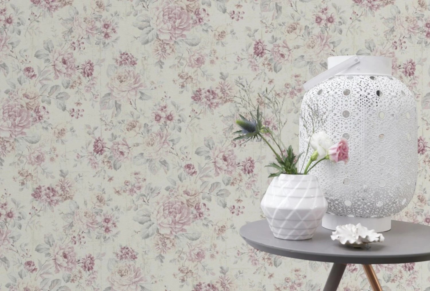 Vliestapete SOUVENIR - rosa-creme - Rosen - 10 Meter 4 Vliestapete SOUVENIR - rosa-creme - Rosen - 10 Meter – Bild 4