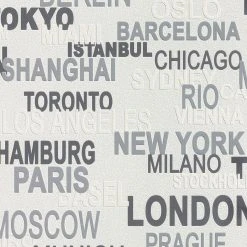 Vliestapete - weiß-silber - Städte - 10 Meter