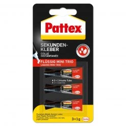 Pattex Sekundenkleber - MINI TRIO - 3 x 1 g