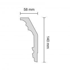 Zierleiste G 39 - weiß - 2 Meter -Baumarkt Verkaufsgeschäft 2317000200 03 1600Wx1600H