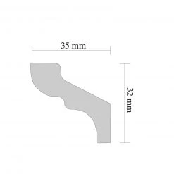 Zierleiste A 35 - weiß - 1 Meter -Baumarkt Verkaufsgeschäft 2317000500 03 1600Wx1600H