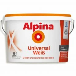 Alpina Universal Weiß - Innenfarbe - 10 Liter -Baumarkt Verkaufsgeschäft 2352000100 09 1600Wx1600H