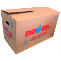 ROLLER Umzugskarton - rot-blau bedruckt - 57x29,5 cm