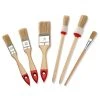 6-teiliges Pinsel-Set - helle Kunststoffborsten - Holzstiel