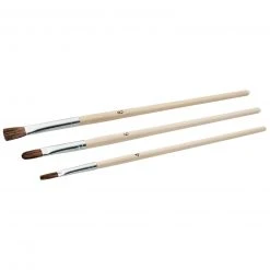 3-teiliges Pinsel-Set - Holzstiel