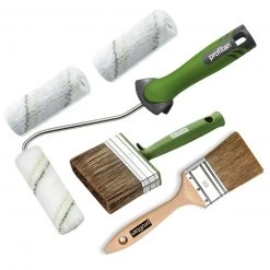 6-teilig - Lasur-Set - grün - Rollen - Flachpinsel