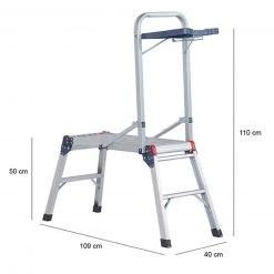Arbeitsplattform mit Ablage - Aliminium - klappbar -Baumarkt Verkaufsgeschäft 2654000700 03 1600Wx1600H
